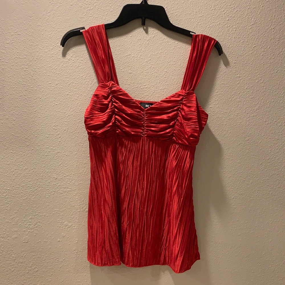 BCX Red Shiny Tank top Size M